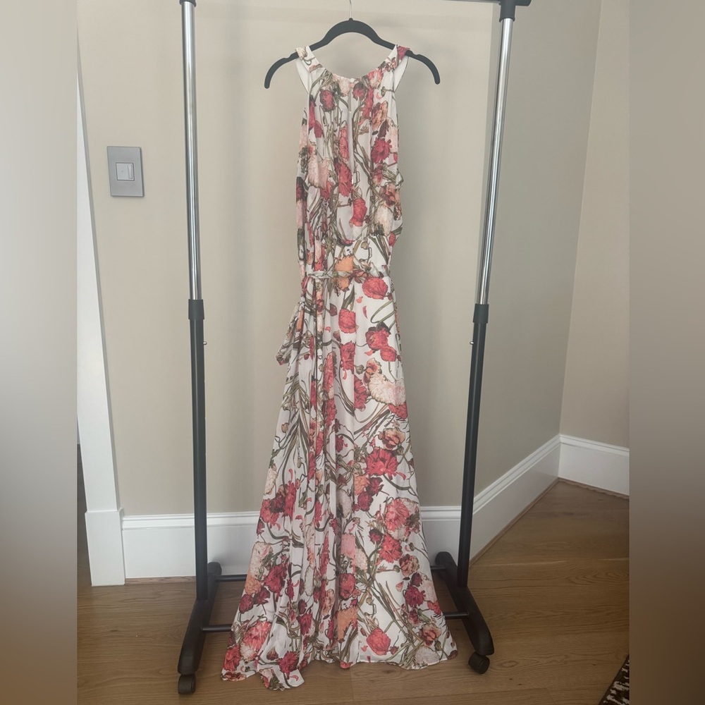 Adrianna Papell Floral Sleeveless Halter Maxi Dress, Size 16W - Picture 2 of 10